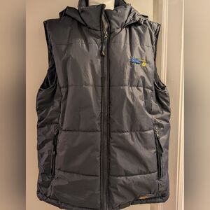 Fahrenheit Superdry Navy Hooded Puffer Vest. Unisex L.